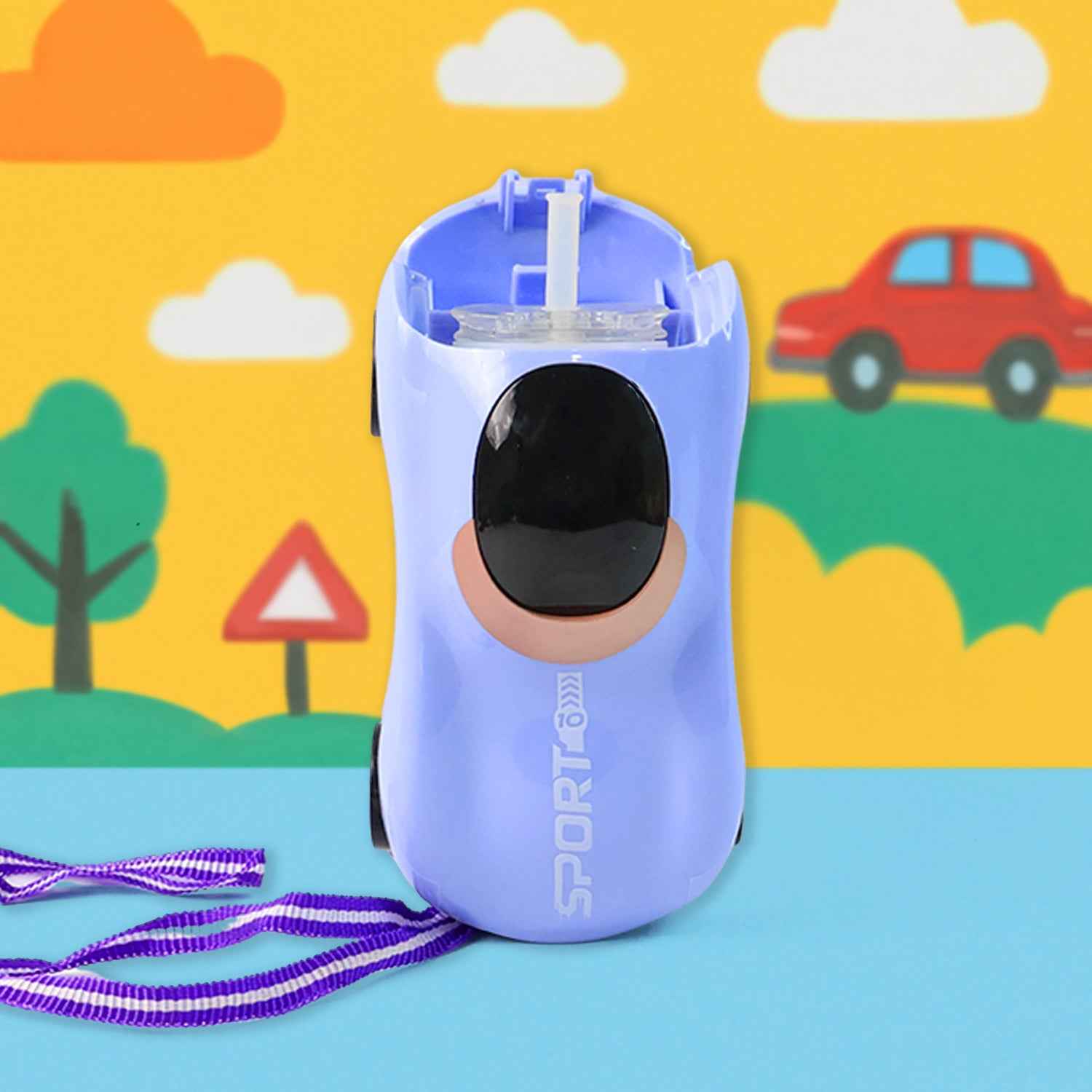 Car Shape Water Bottle With Built-in Straw 280ml (1 Pc)