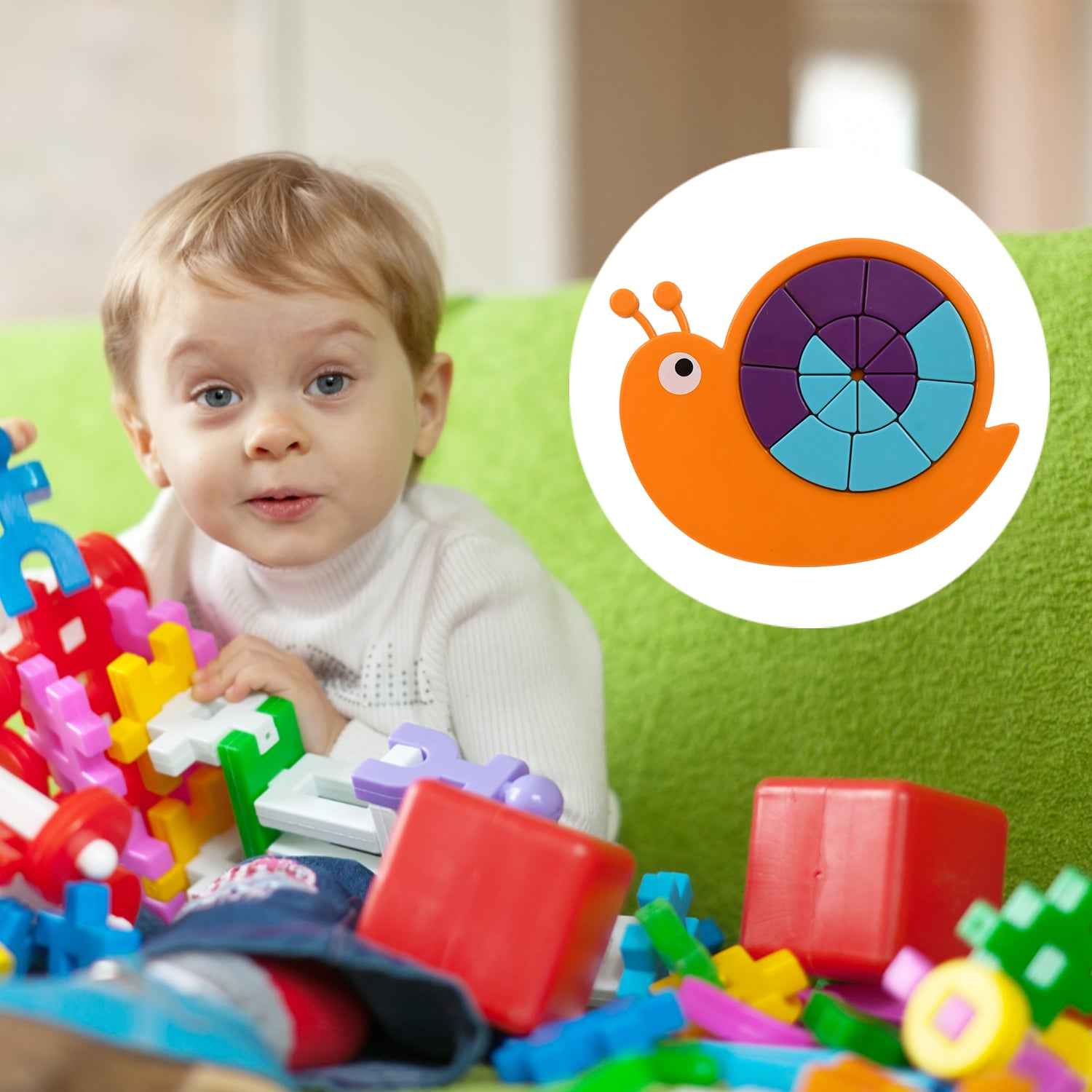 17991 Toys Snail Puzzle Kids Mini Travel Puzzle Games  Pre School Toys Develops Motor  Reasoning Skills Stem Educational Toy Birthday Gifts 3 - 6 Year Kids Brain Games For Kids Building Blocks For Kids (Mix Color)