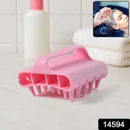 Scalp Massager Shampoo Brush Soft Silicone Hair Washing Comb With Handle