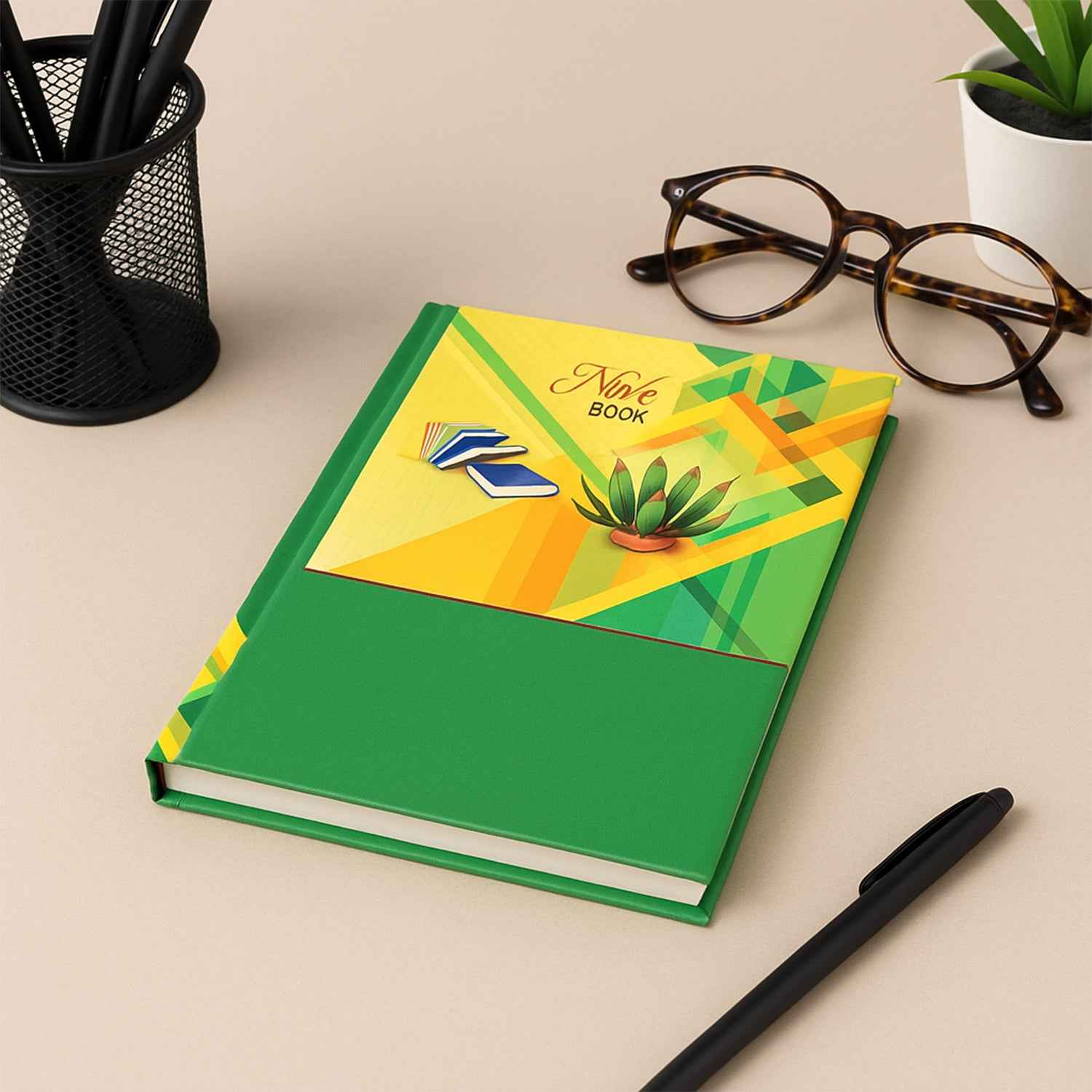 Hardcover Ruled Notebook With Calendar  160 Pages 22x16 Cm (1 Pc)