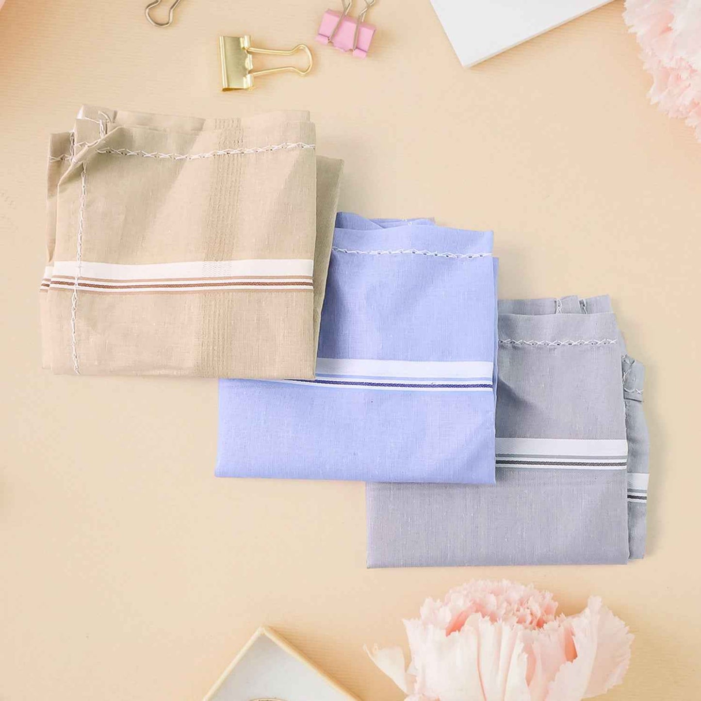 Premium Quality Soft Cotton Mens Handkerchief (40x40 Cm  1 Pc)