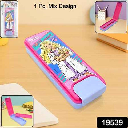 Stylish Cartoon Printed Hard Top Pencil Box For Kids (1 Pc  Mix Design)