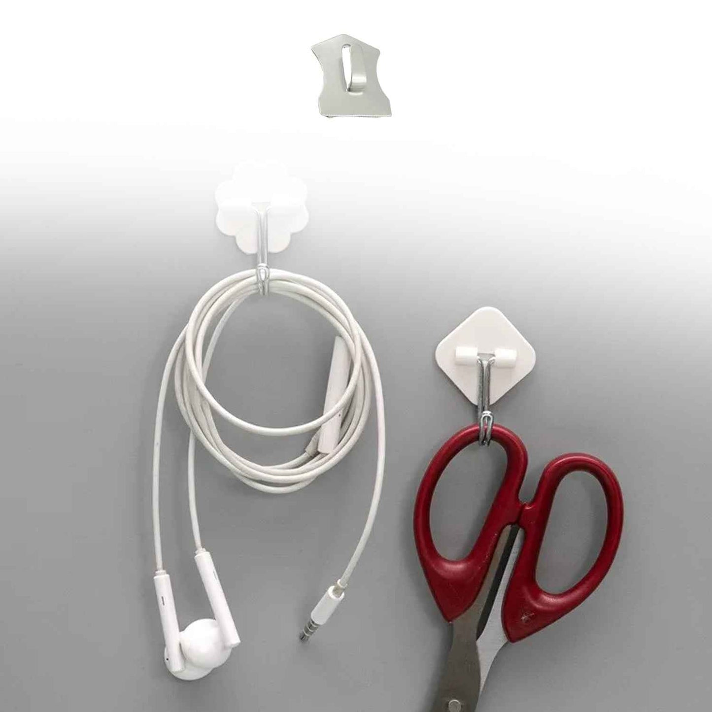 9416 Multipurpose Stainless Steel Wall Hanging Hook 18 Pc Self Adhesive Stainless Steel Heavy Duty Wall Hooks For Hanging Clothes Calender Bathroom Tiles Kitchen Key Hange (18 Pc Set)