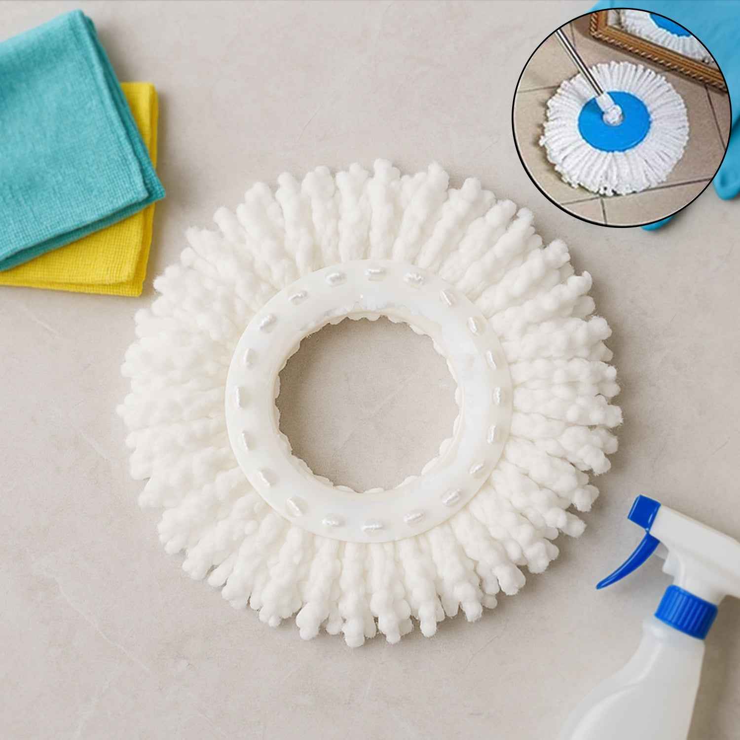 Microfiber Spin Mop Refill Head 360 Rotating Mop (1 Pc)