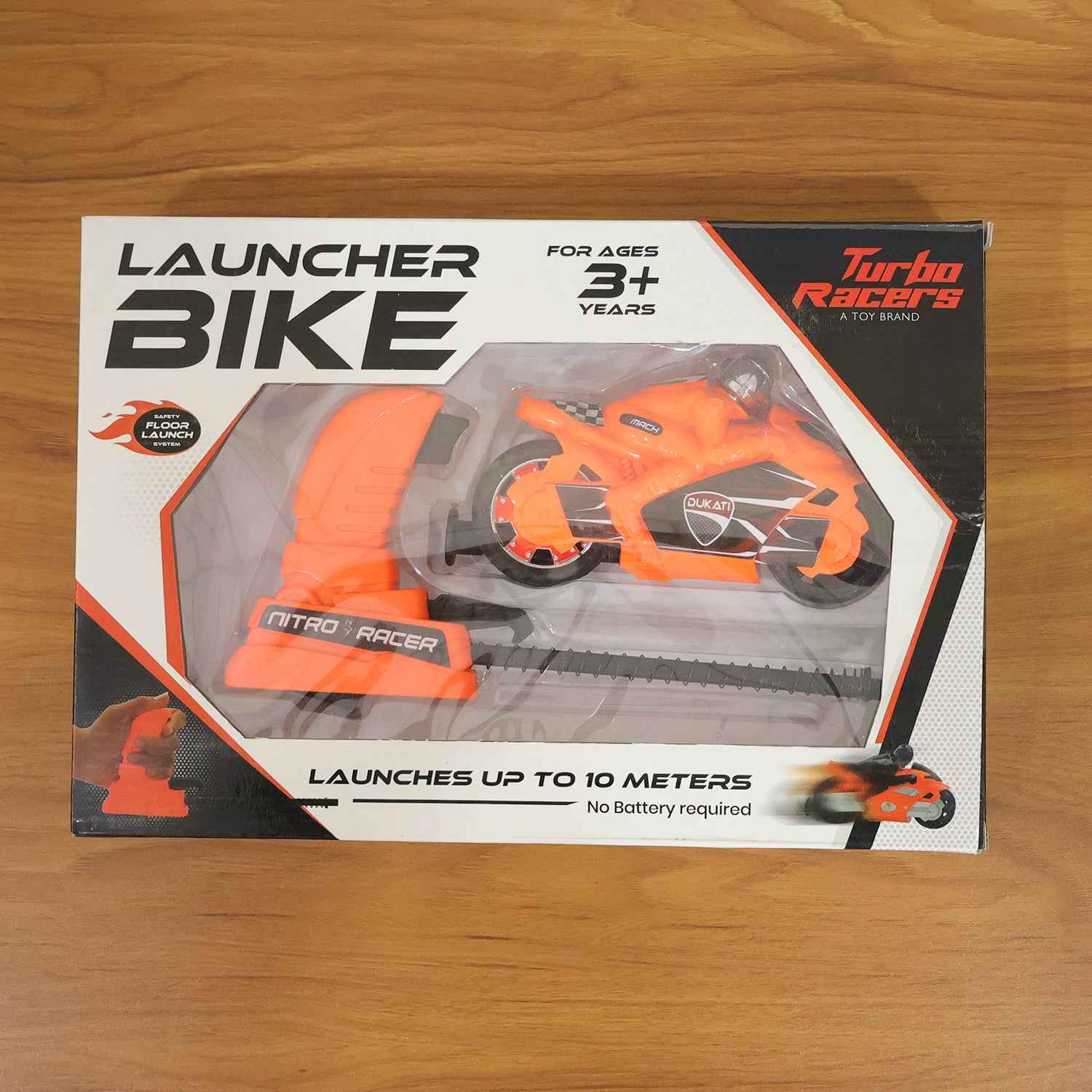 Launcher Bike Racing Toy For Kids With Manual Pull Launcher