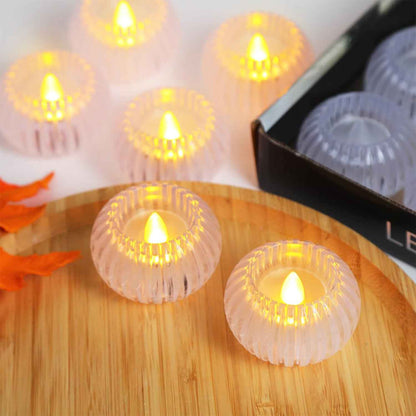 Set Of 12 Led Crystal-effect Flameless Smokeless Decorative Candles