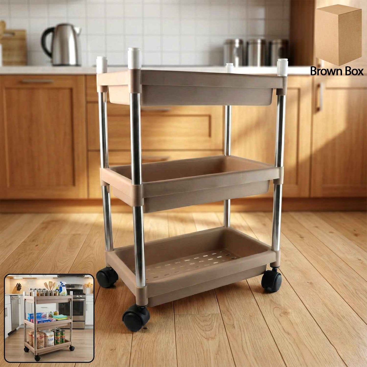 3 Layer Multipurpose Storage Trolley - BeSh Deals®