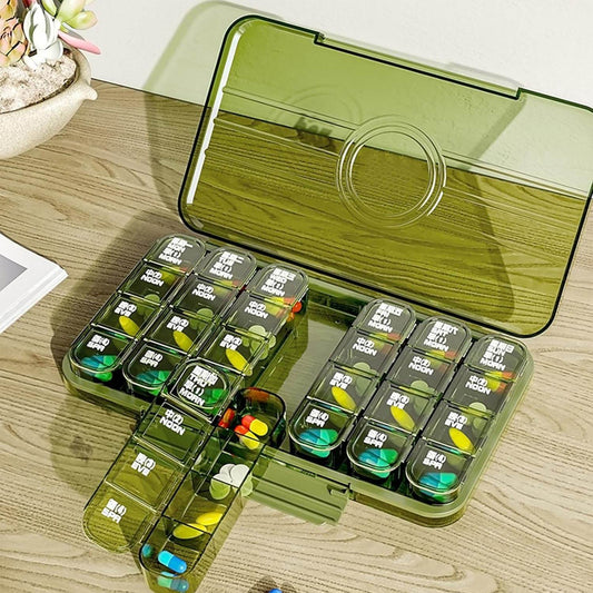 Portable Weekly Pill Box Organiser Daily Pill Keeper 21 Grid Container (1 Pc) - Best Deals at BeSh Deals®