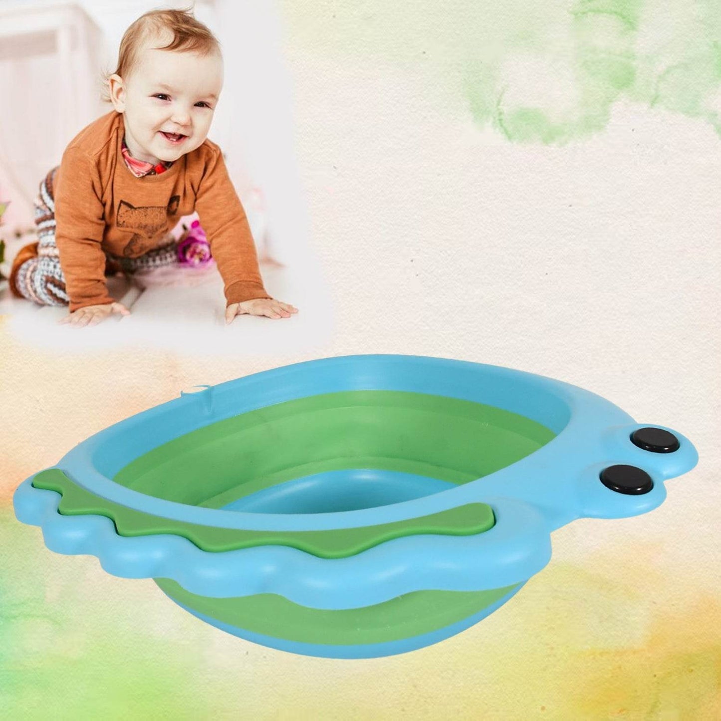 17513 Frog Shape Wash Basin Space Saving Multi Function Foldable Baby Wash Basin Easy Clean Lightweight Thicken For Washing Face For Home (3331cm  1 Pc) - Best Deals at BeSh Deals®