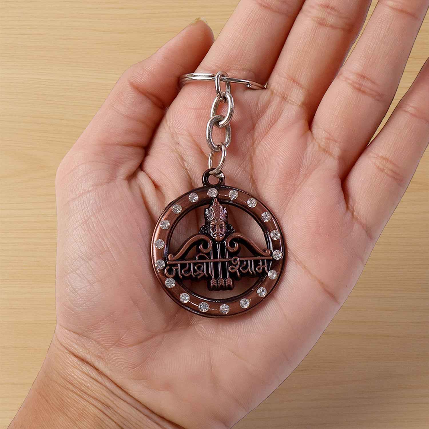 Decorative Metal Jai Shree Shyam Keychain (1 Pc)