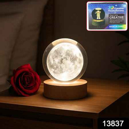 3d Crystal Ball Lamps With Base  (1 Pc)