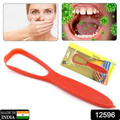 Plastic Tongue Cleaner For Kids  Adults  Tongue Scraper For Bad Breath Maintain Oral Hygiene For Daily Use  For Fresh Breath  Bacteria Removal  Improved Taste Plastic With Handle Tongue Cleaner (1 Pc )