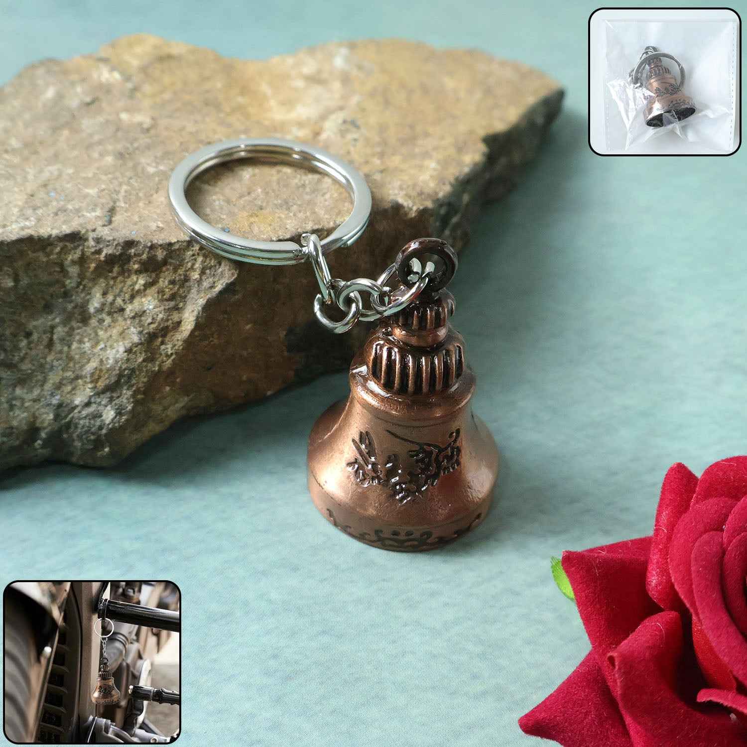 Bell Shape Mini Metal Keychain (1 Pc)