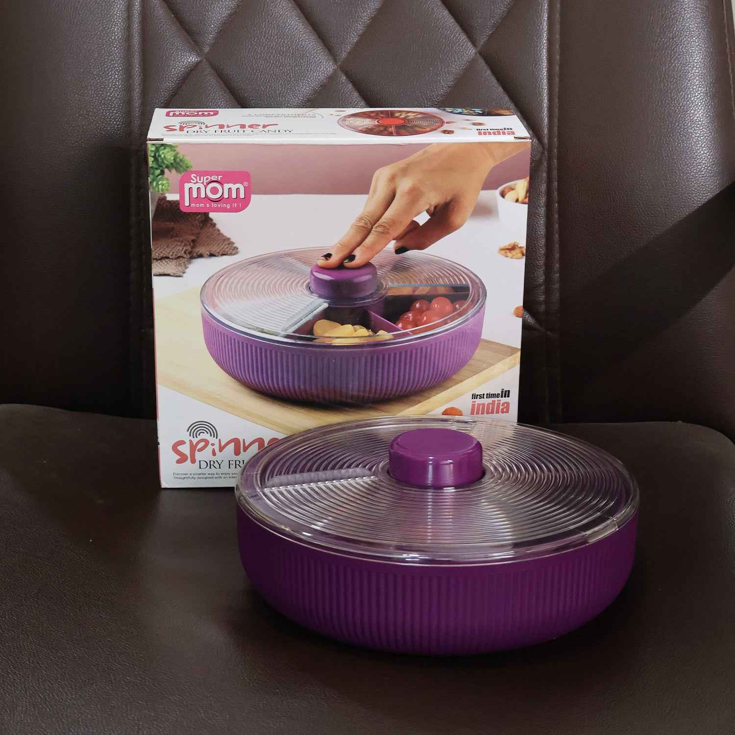 Supermom Multipurpose Round Rotating Dry Fruit  Snack Storage Container (1 Pc)