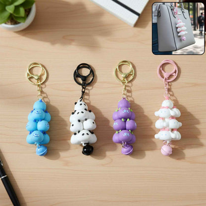 Cute Cartoon Cloud Stack Keychain With Bell (1 Pc  Mix Color)