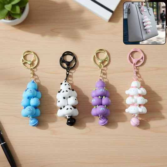 Cute Cartoon Cloud Stack Keychain With Bell (1 Pc  Mix Color)
