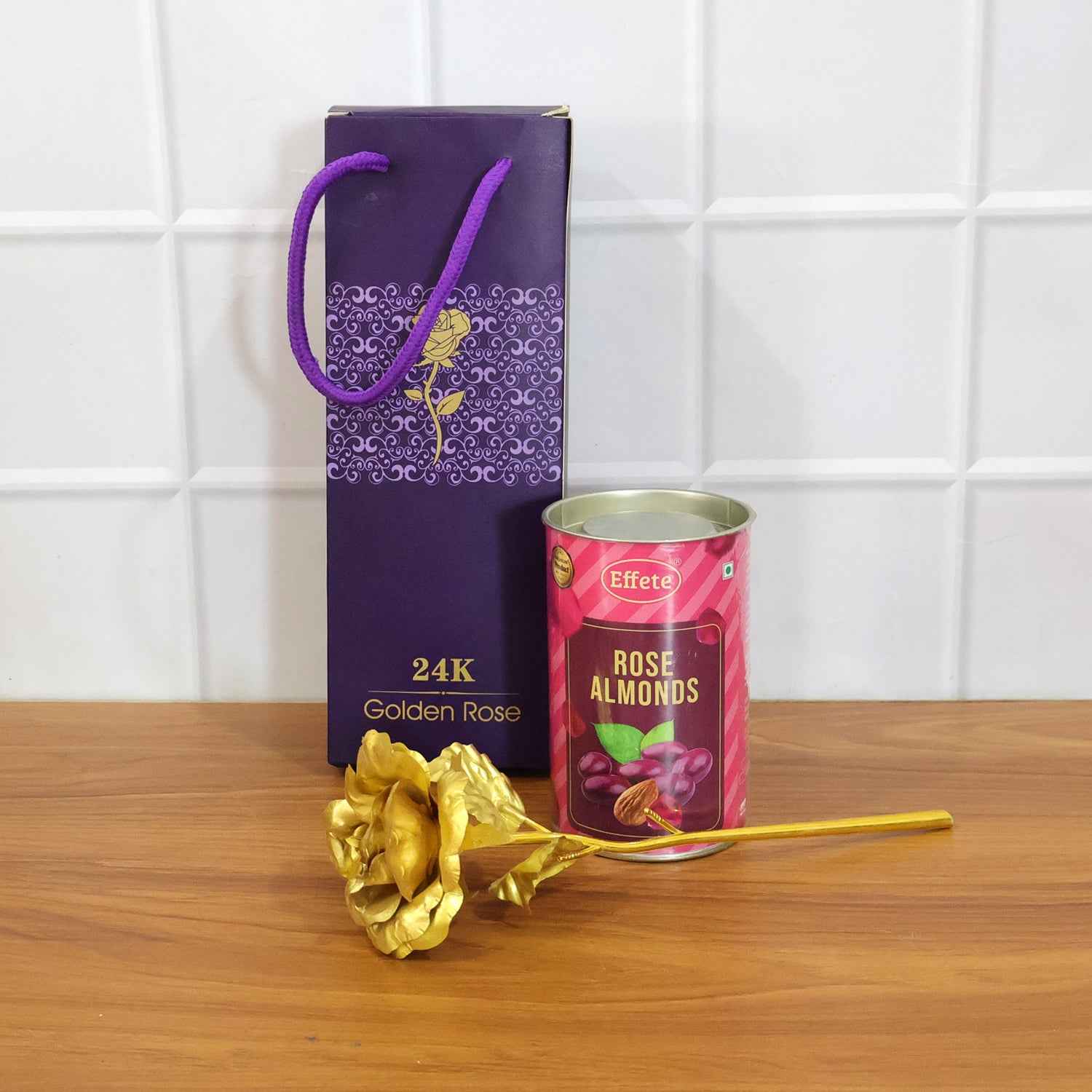 Golden Rose With Almonds Chocolate Gift Set (1 Set)