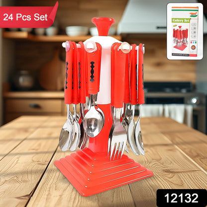 Classic Cutlery Set For Dining Table Stainless Steel 24-piece Set With Stand (1 Set - Best Deals at BeSh Deals®