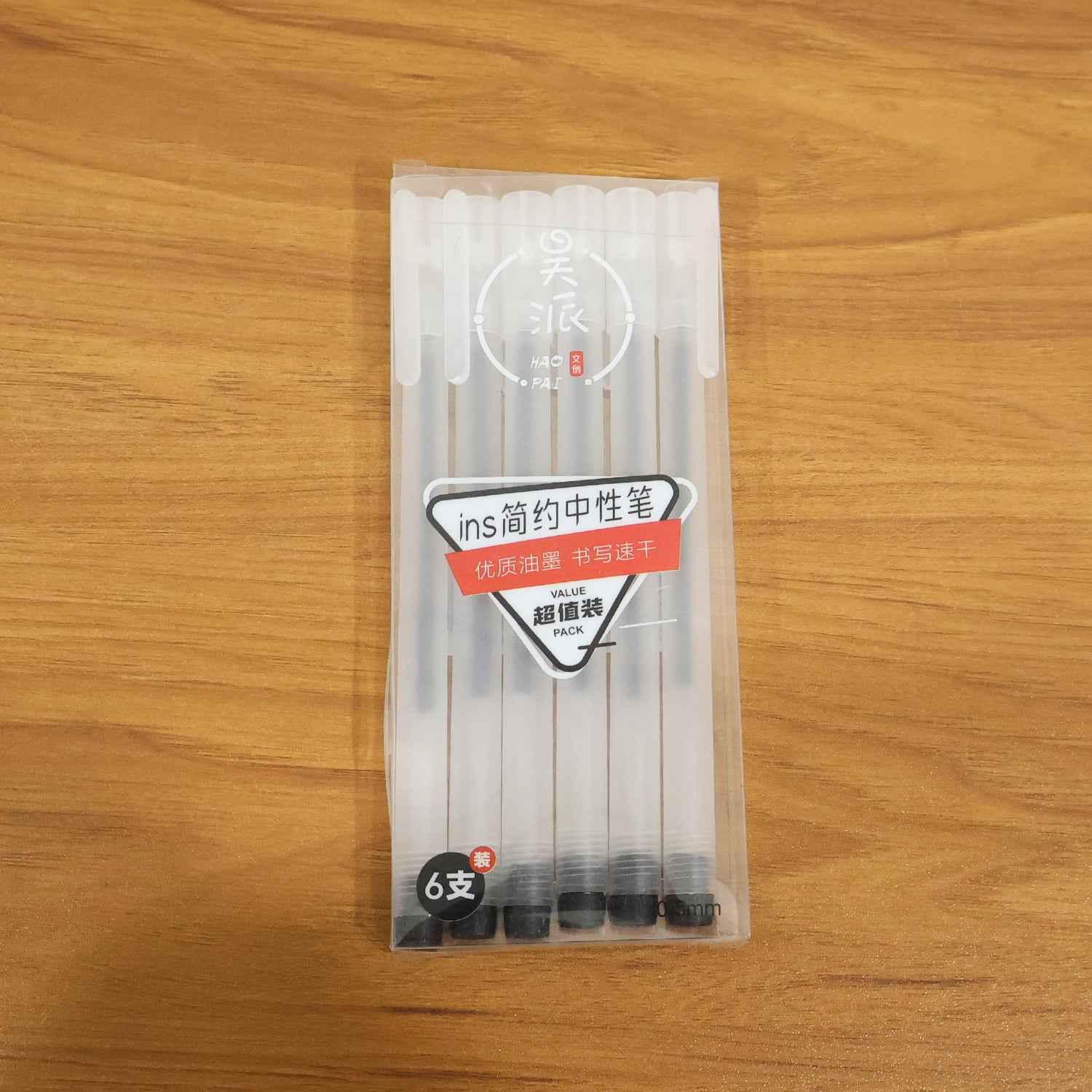 Transparent Smooth Writing Black Gel Pens Set Of 6 Pieces