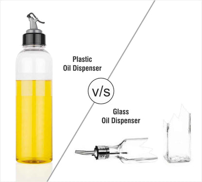 1Ltr Oil Dispenser With Lid Clear Drip Free Spout Controlled Use - BeSh Deals®