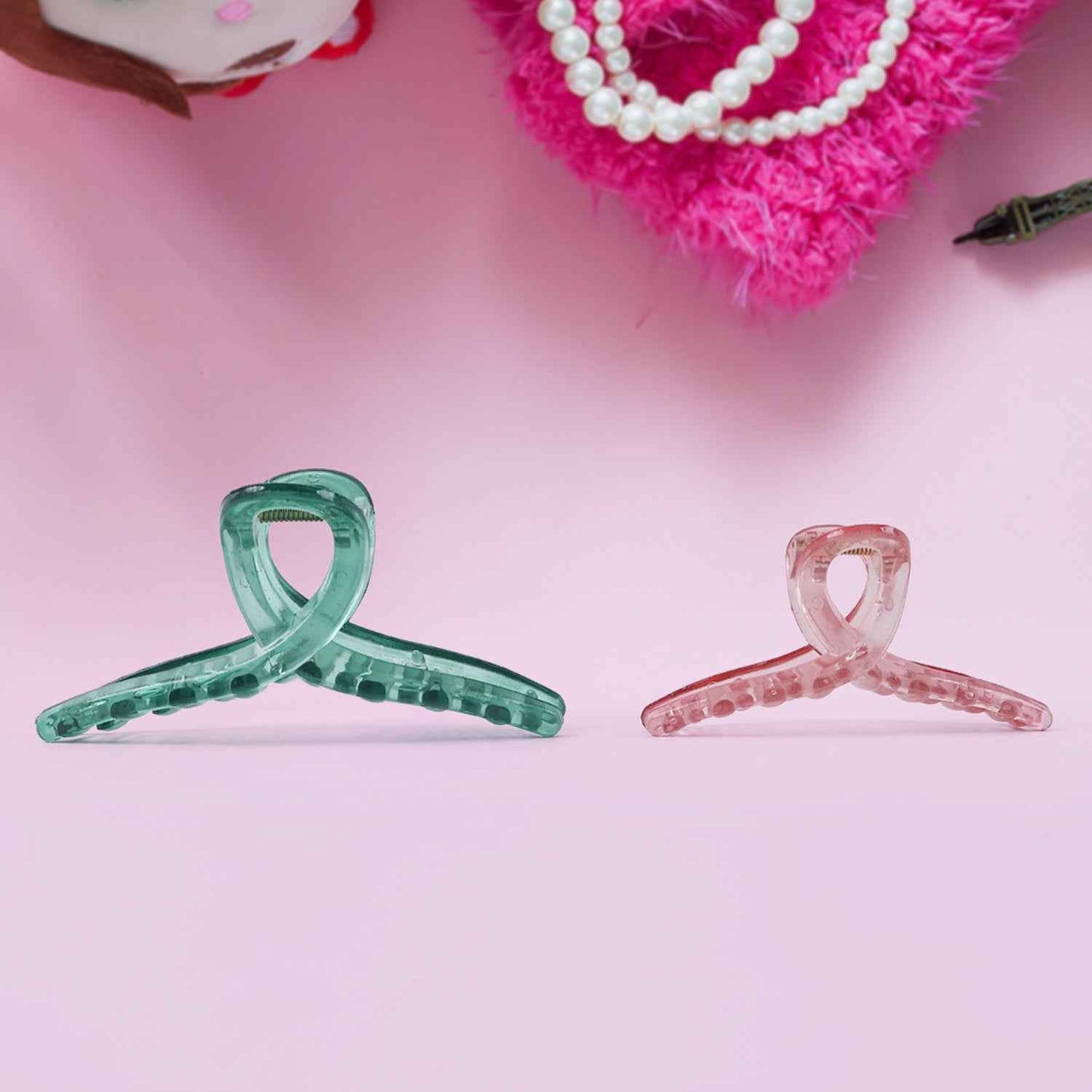 Hair Clutcher Clips (Mix Design Multicolor  12 Pc)