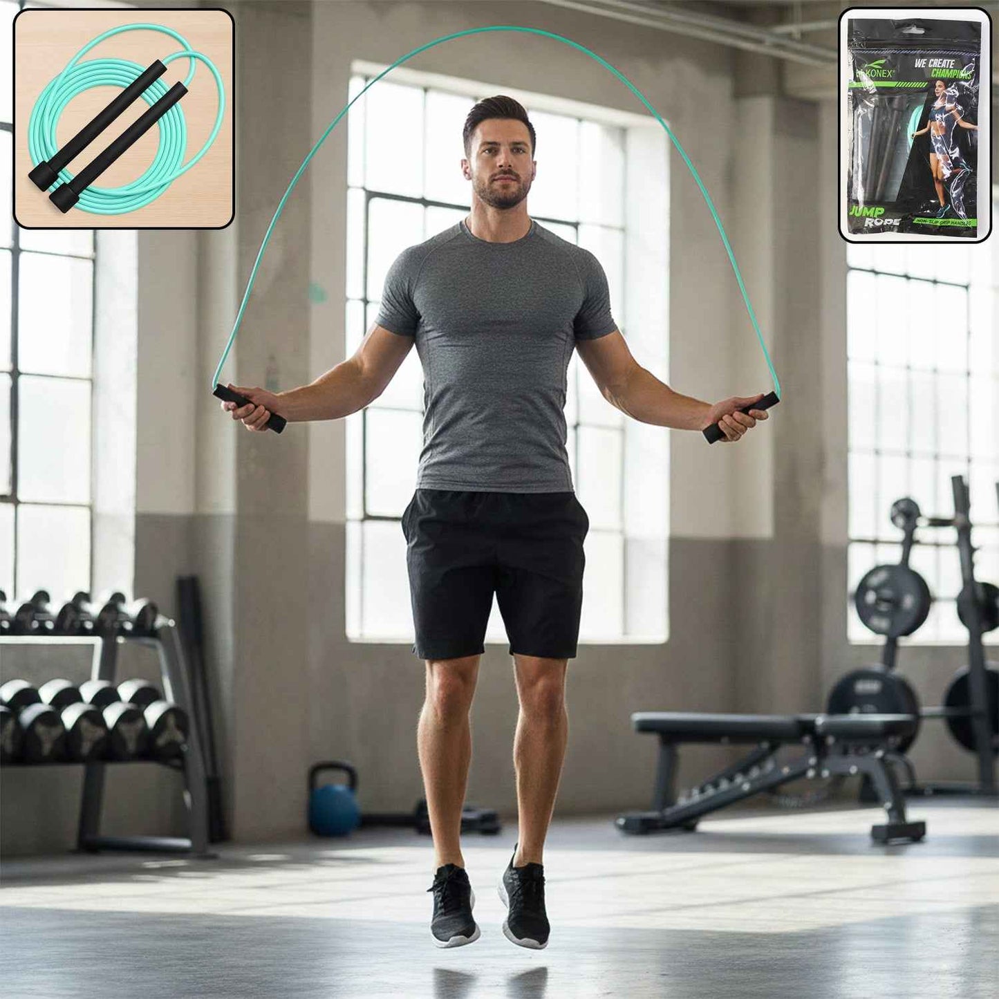 High-speed Skipping Rope With Foam Padded Handles (1 Pc)