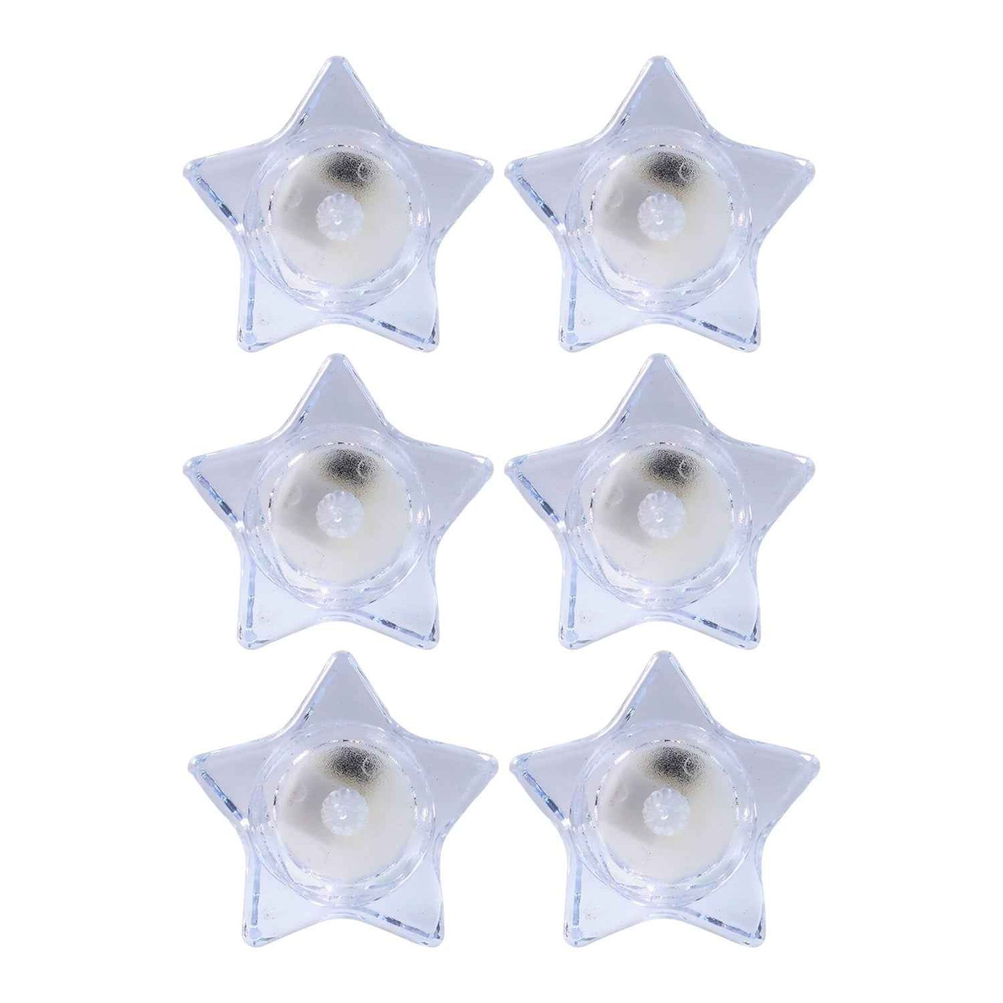 Flameless Star-shaped Led Candles (6 Pc  Set)