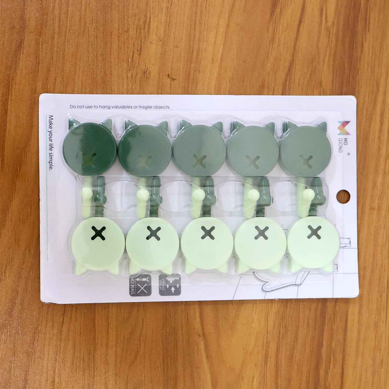 Self Adhesive Round Wall Hooks (10 Pc)