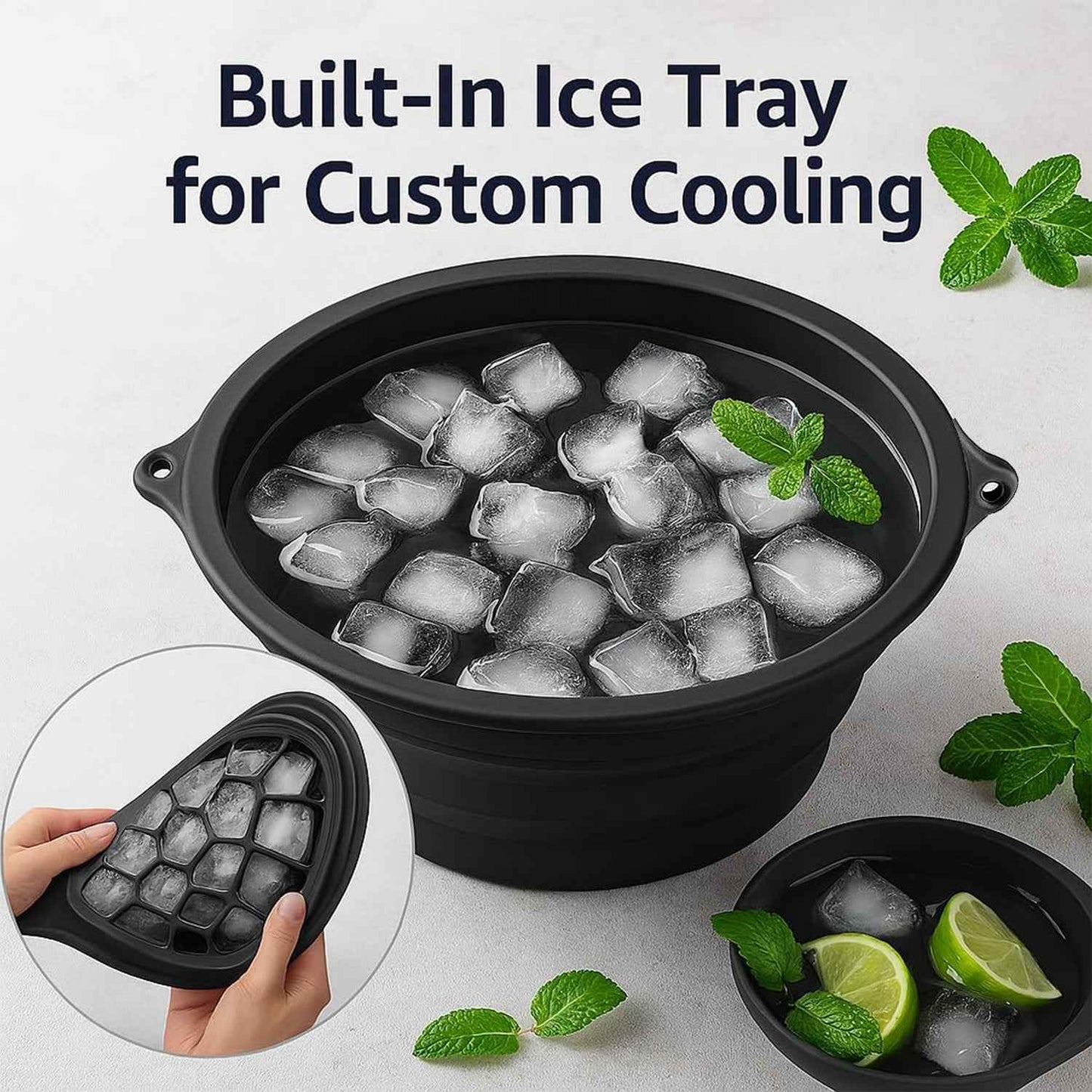 Portable Foldable Silicone Ice Bath Bowl (1 Pc)