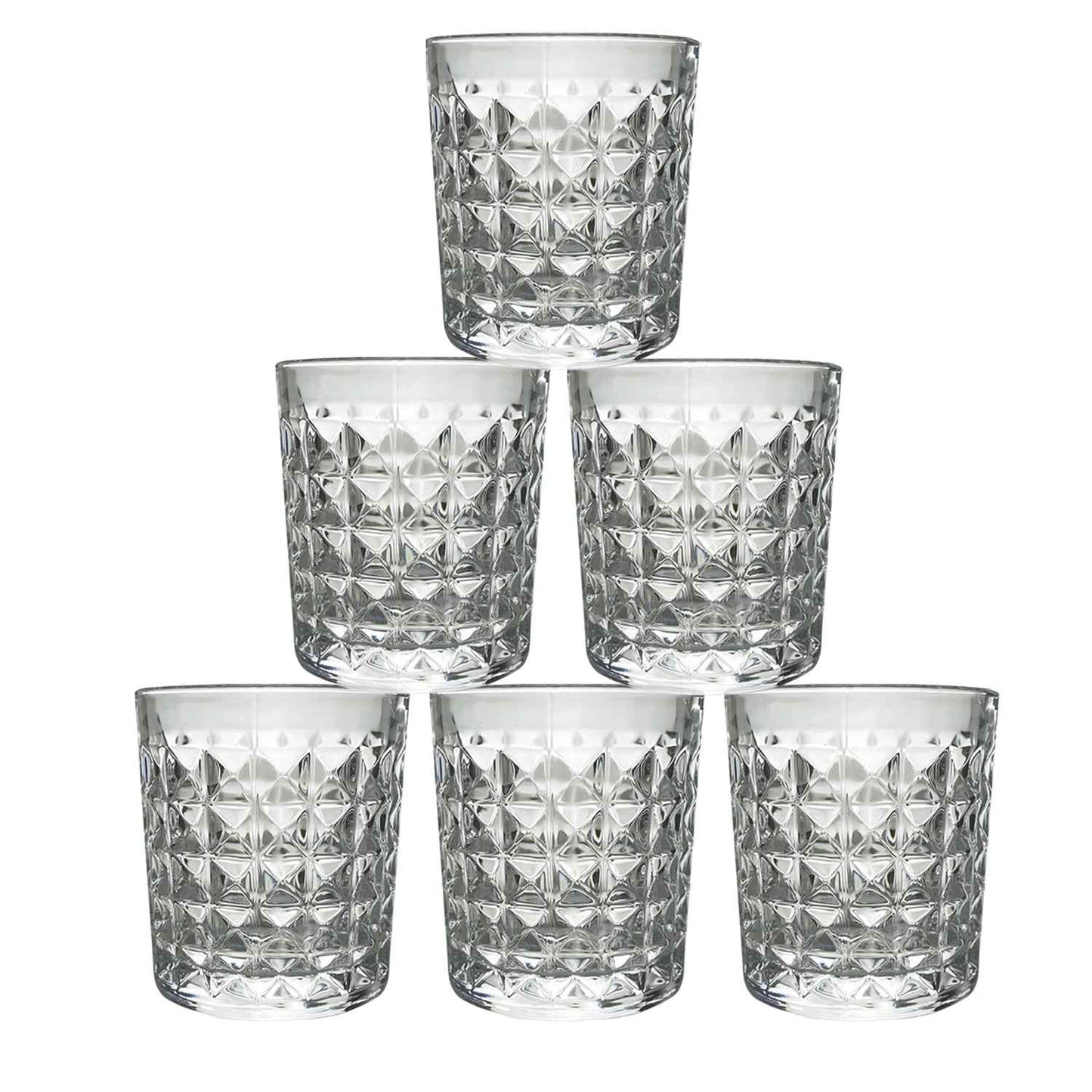 Premium Crystal Style Glass Tumbler Set (6 Pc 210 Ml) - BeSh Deals®