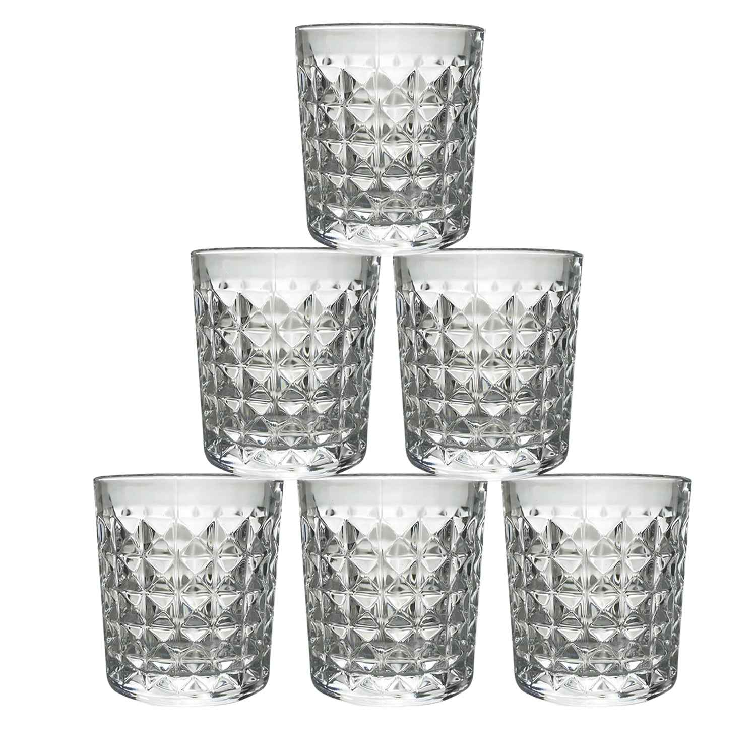 Premium Crystal Style Glass Tumbler Set (6 Pc 210 Ml) - BeSh Deals®