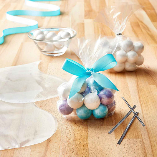 Clear Cookie Bags Gift Bag Clear Flat Treat Bags (25 Pcs Set)