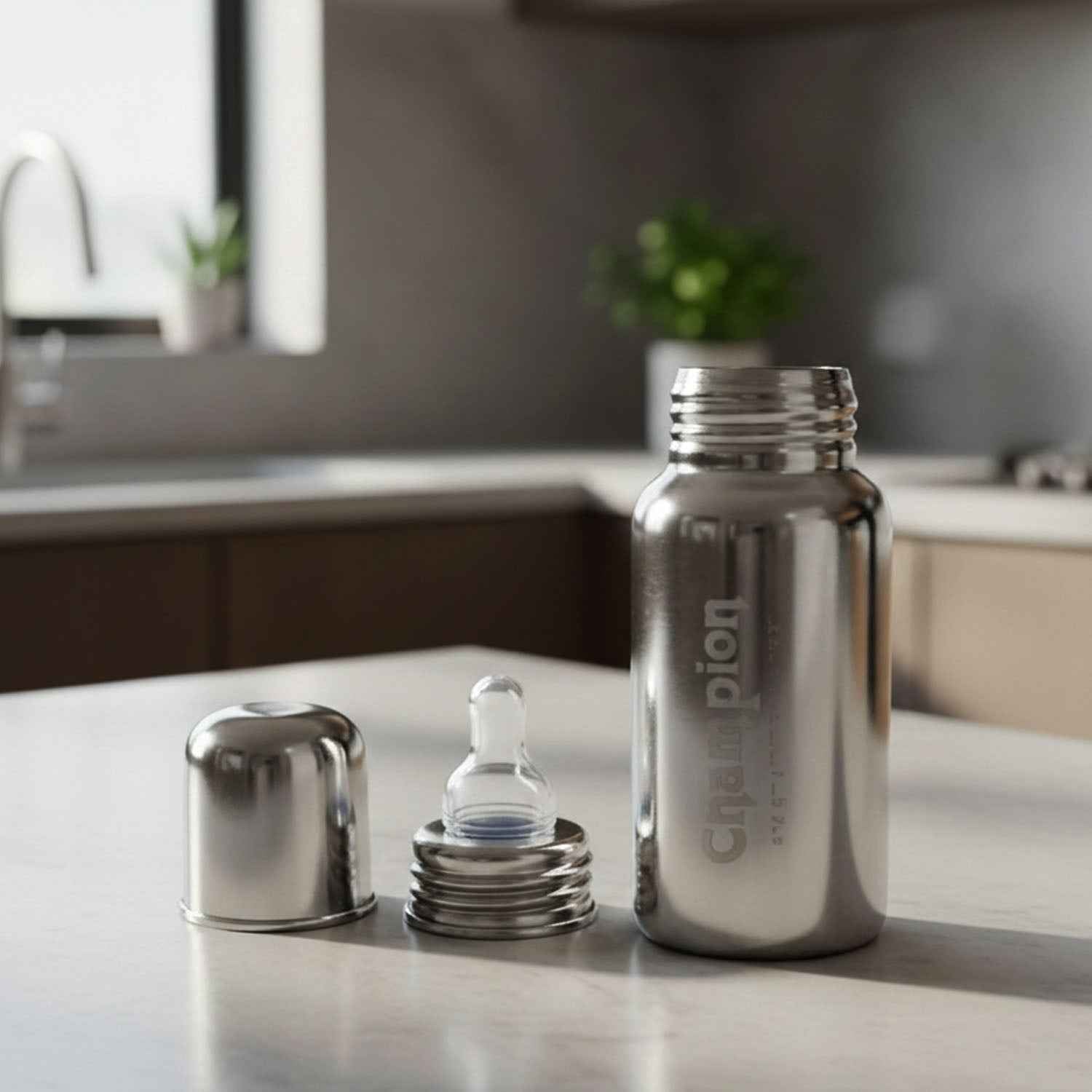 Stainless Steel Baby Feeding Bottle 200ml