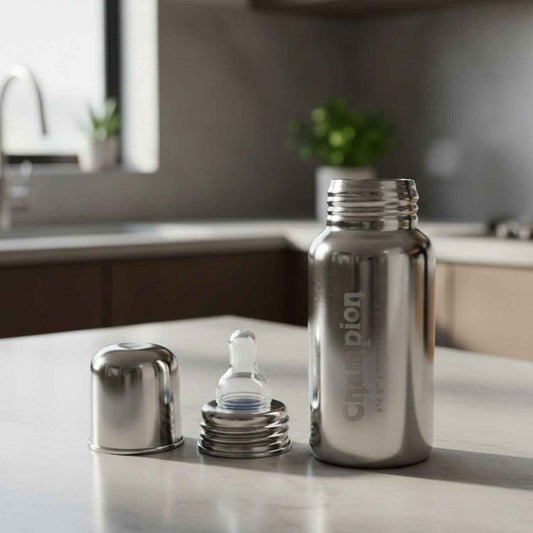 Stainless Steel Baby Feeding Bottle 200ml