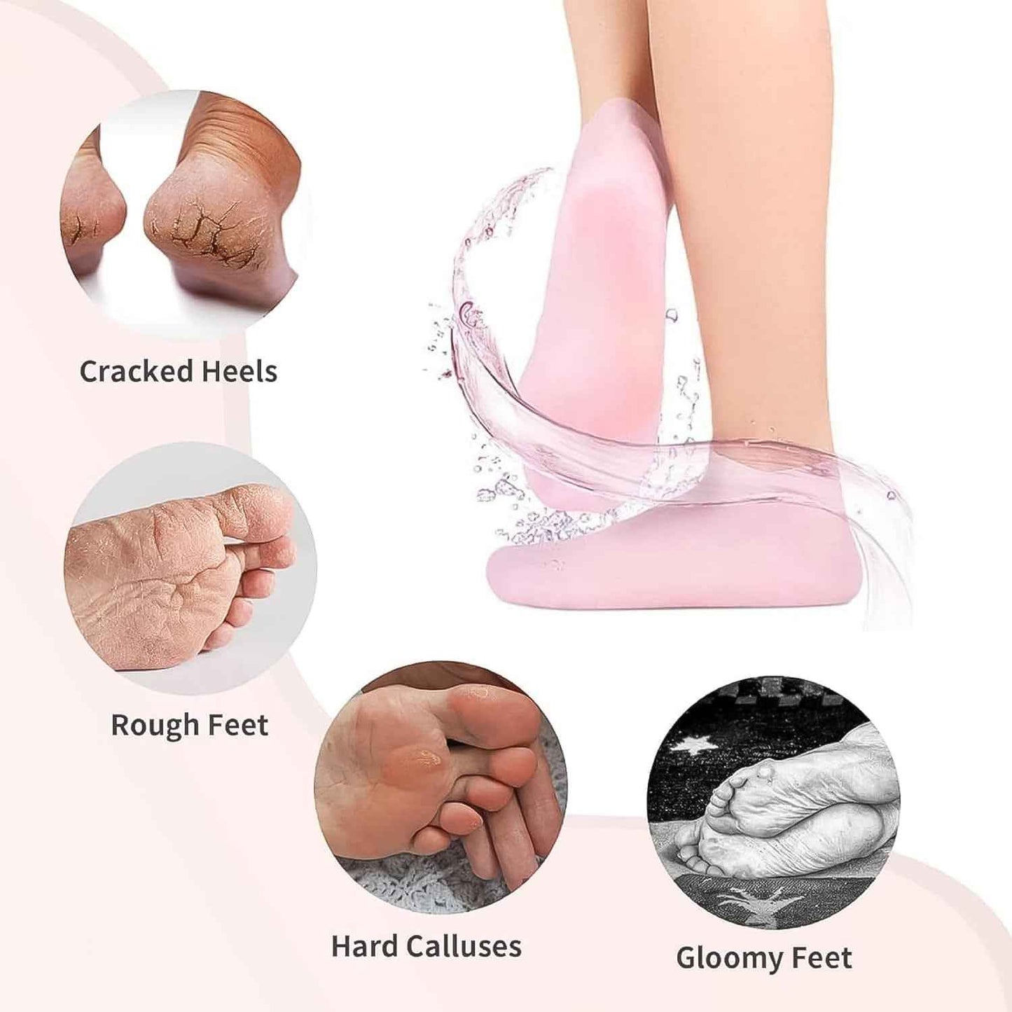 Silicone Moisturizing Socks (1 Pair)