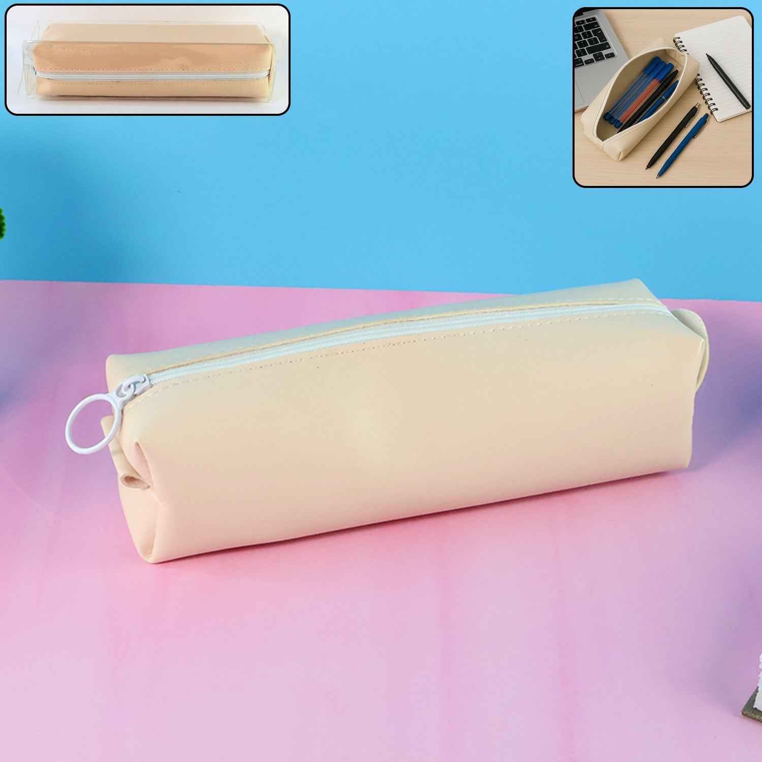 Slim Pu Leather Pencil Pouch - (1 Pc)