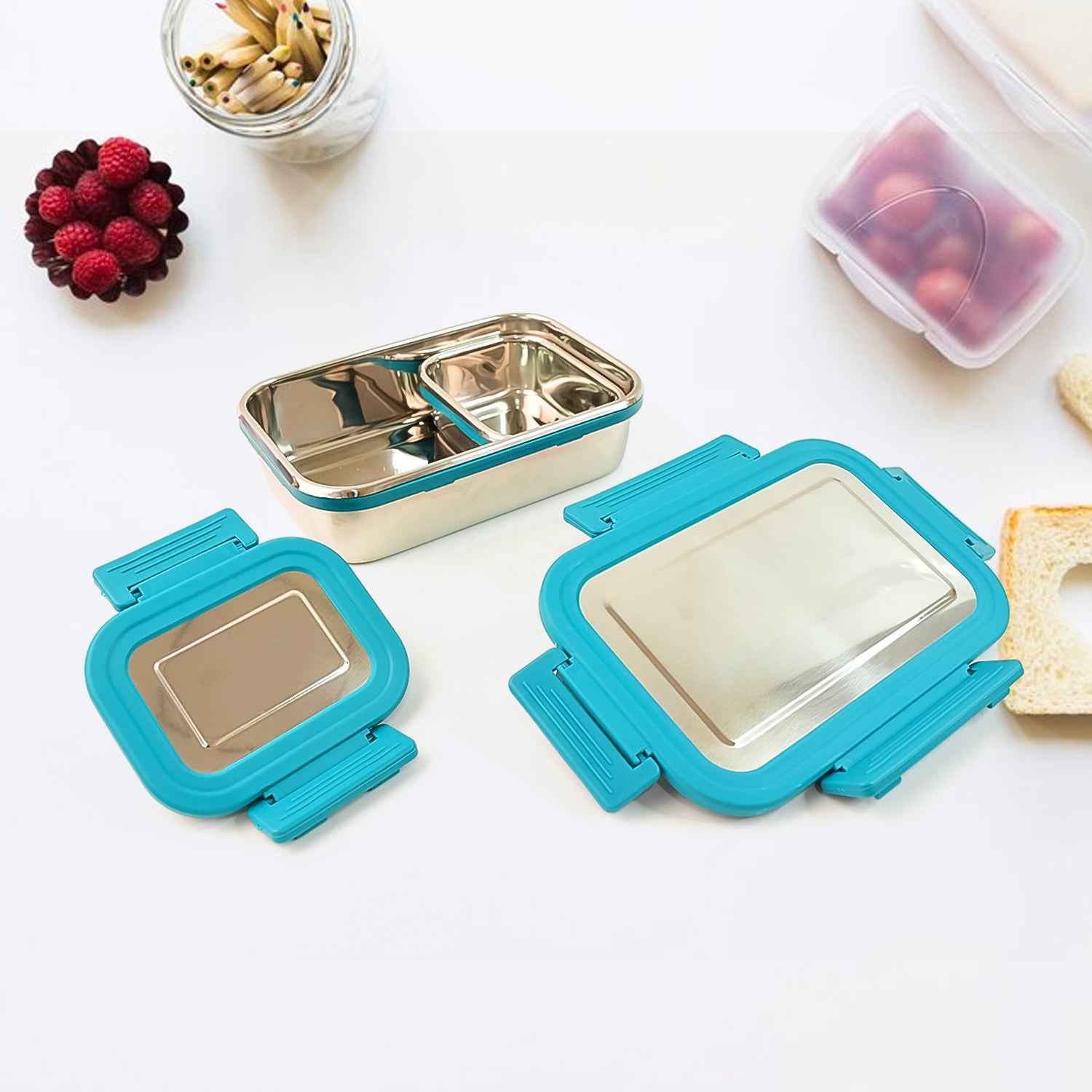Apex Jerry Lunch Box Premium Stainless Steel Food Container (2 Pc  700+200 Ml Approx)
