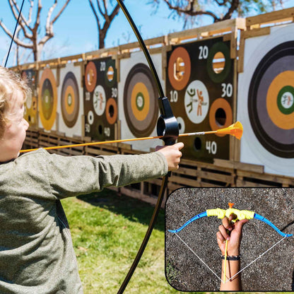 4438 Plastic Archery Bow And Arrow Toy Set With Single Knife And 3pc Arrow And Target Board