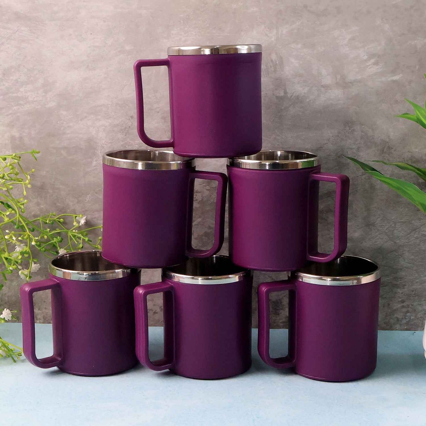Supermom Stainless Steel Inner Coffee Mug Set (200ml  6 Pc)