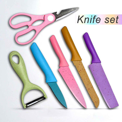 2948 Corrugated 6pc Kitchen Knife Set Professional Box Knife Set 6 Piece Forged Kitchen Knives With Box.