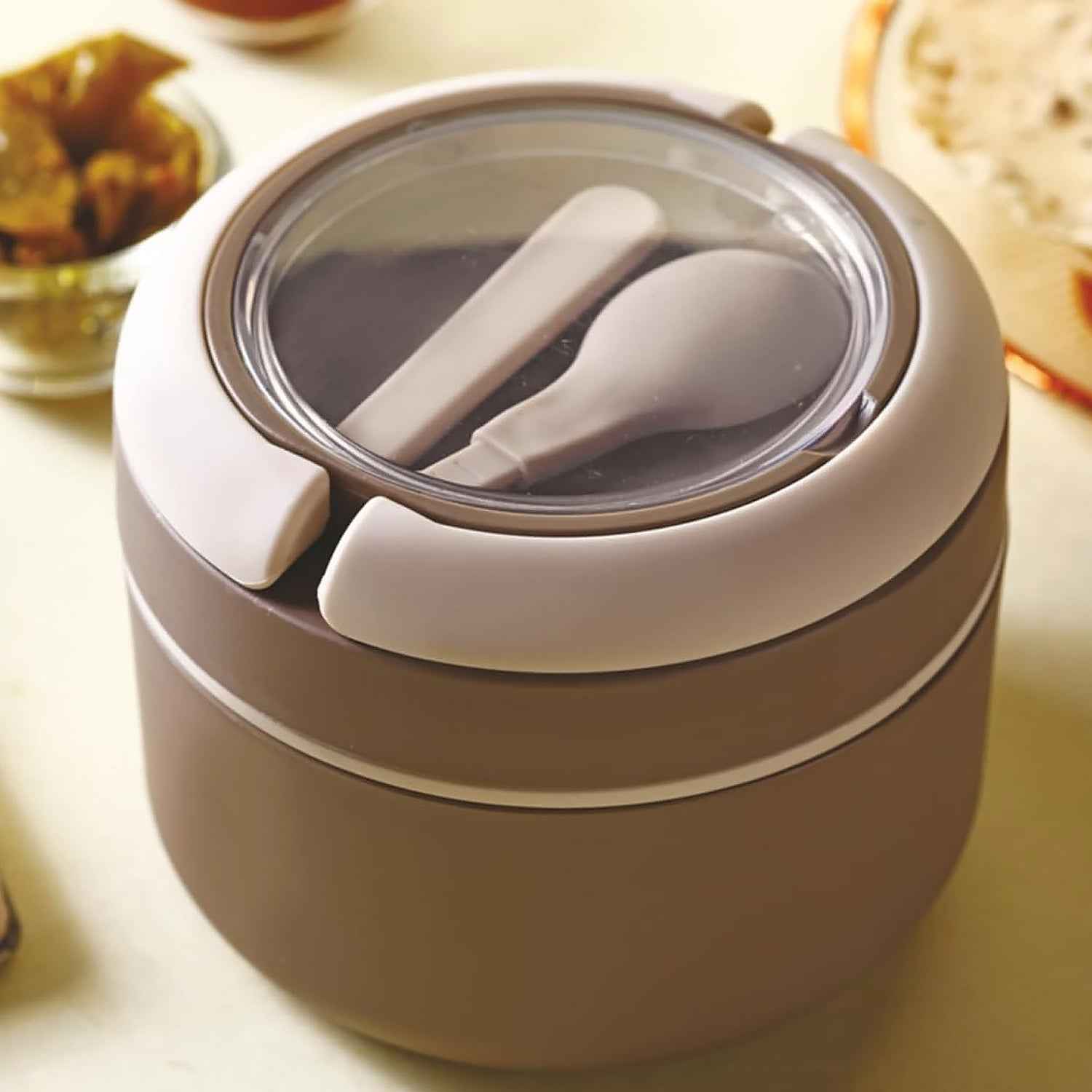 8716 Ganesh Cresta Food Insulated Airtight Leak-proof Lunch Box With Spoon For Office School Picnic (1pc)