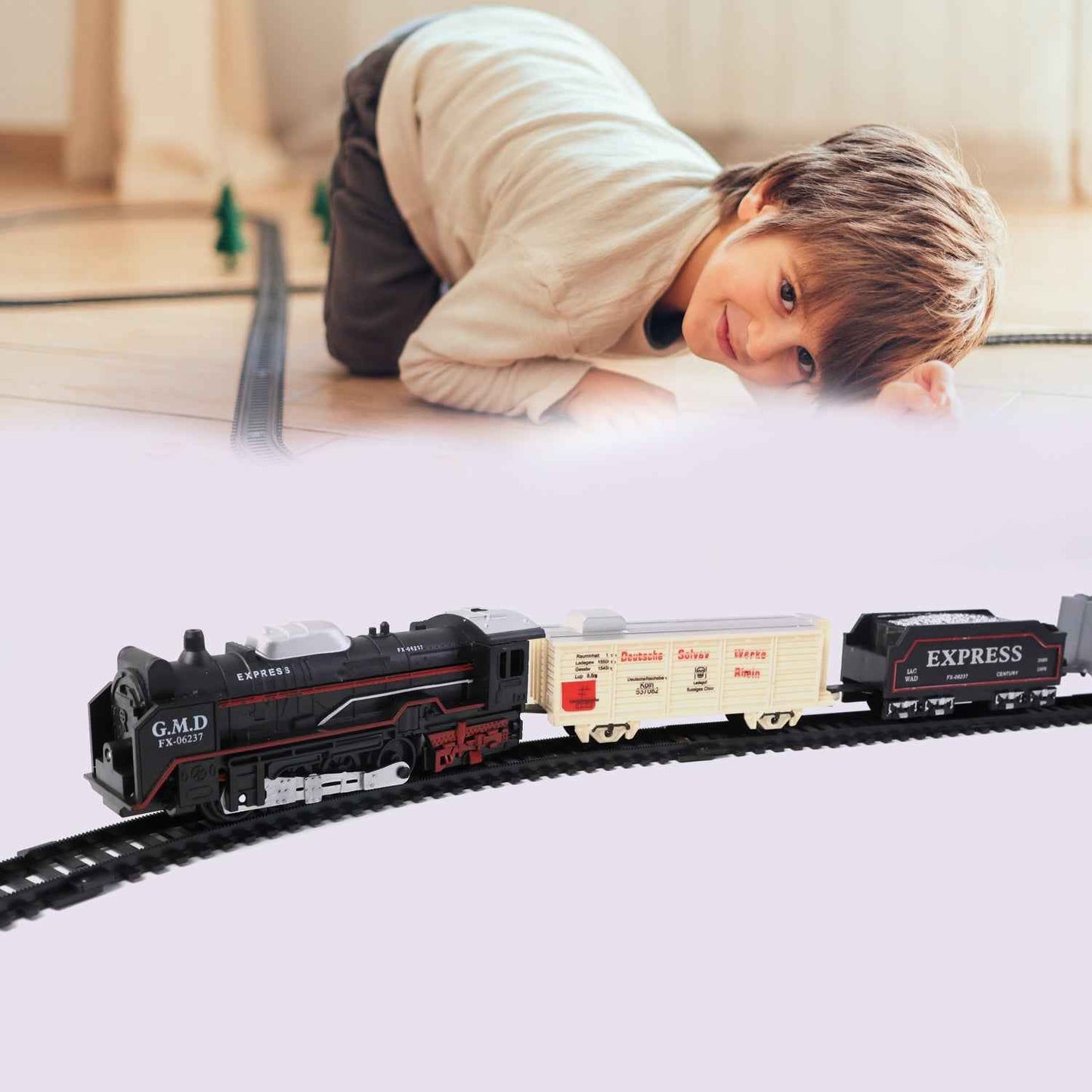 Toy Train Set For Kids Battery Operated Train With Track Set