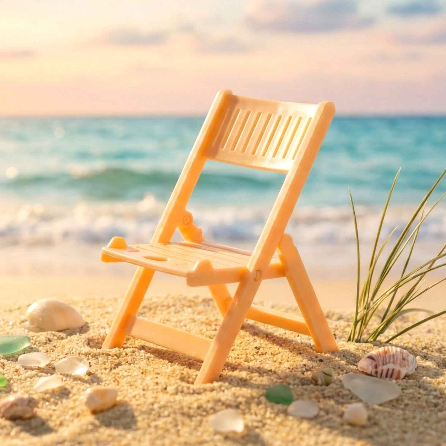 Mini Chair Shape Mobile Stand Holder (1 Pc  Peach Color)