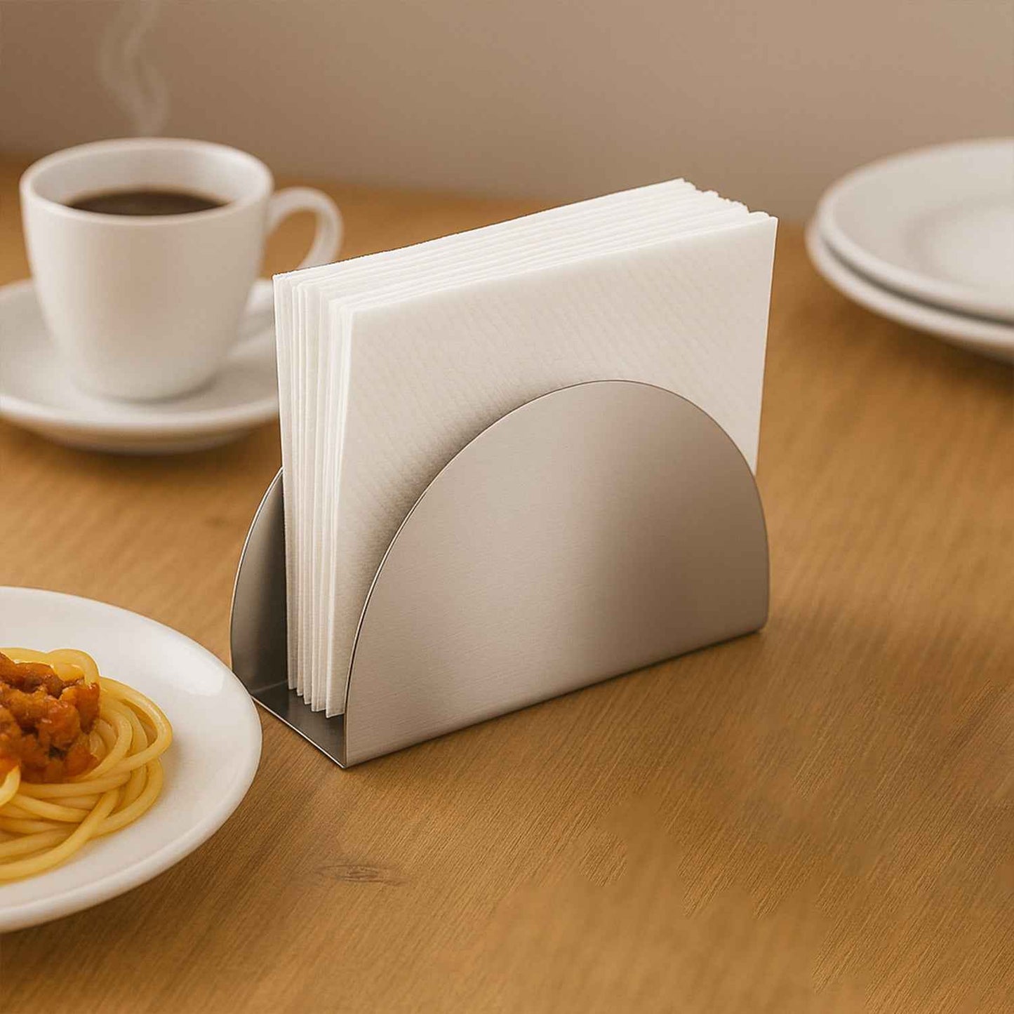 Stainless Steel Half-moon Shaped Tissue Paper Napkin Holder Stand (1 Pc)