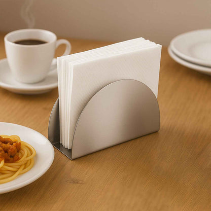 Stainless Steel Half-moon Shaped Tissue Paper Napkin Holder Stand (1 Pc)