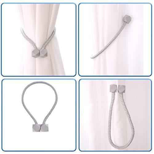 1441 Hexagonal Magnetic Braided Rope Drapery Window Curtains Loop Binding Ties Buckle (2 Pc)