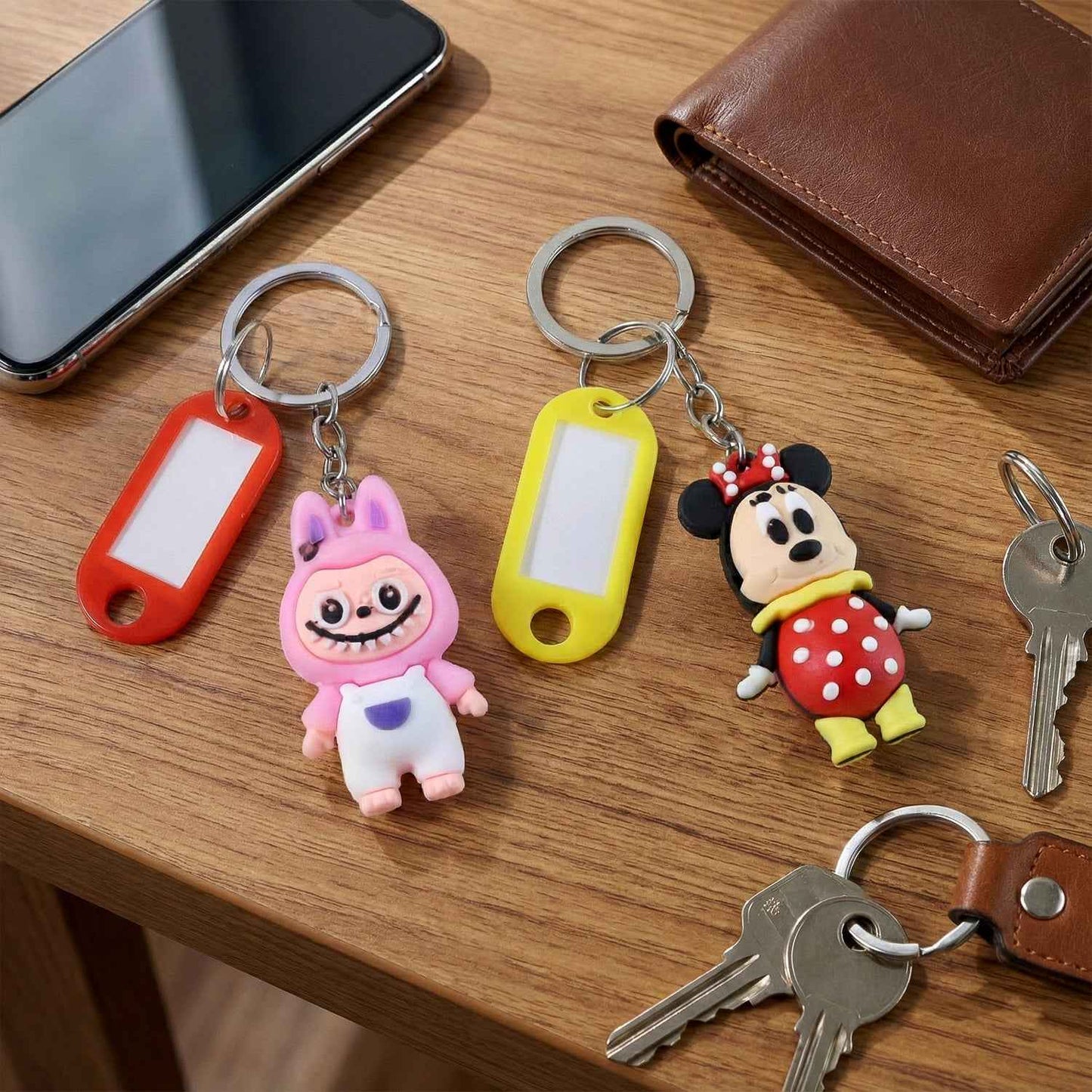 Cartoon Character Keychain With Name Tag (Mix Design 1 Pc)