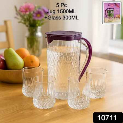 Supermom Roma Plastic Jug With Glasses Combo Set (5 Pc) - BeSh Deals®
