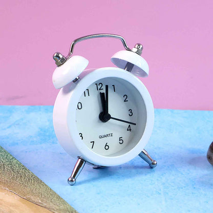 Small Twin-bell Analog Alarm Clock - (1 Pc)