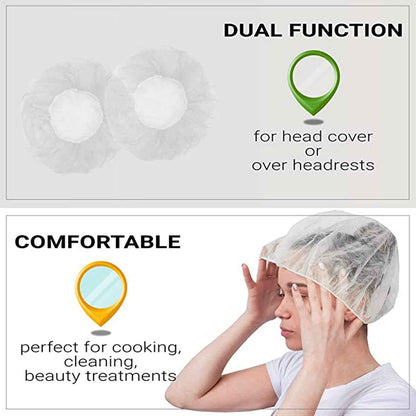 6639 Disposable Shower Caps For Women Larger Thicker Waterproof And Individually Wrapped Plastic Elastic Hair Bath Caps For Hotel And Spa Hair Salon Home Use Portable Travel (Pack Of 12)
